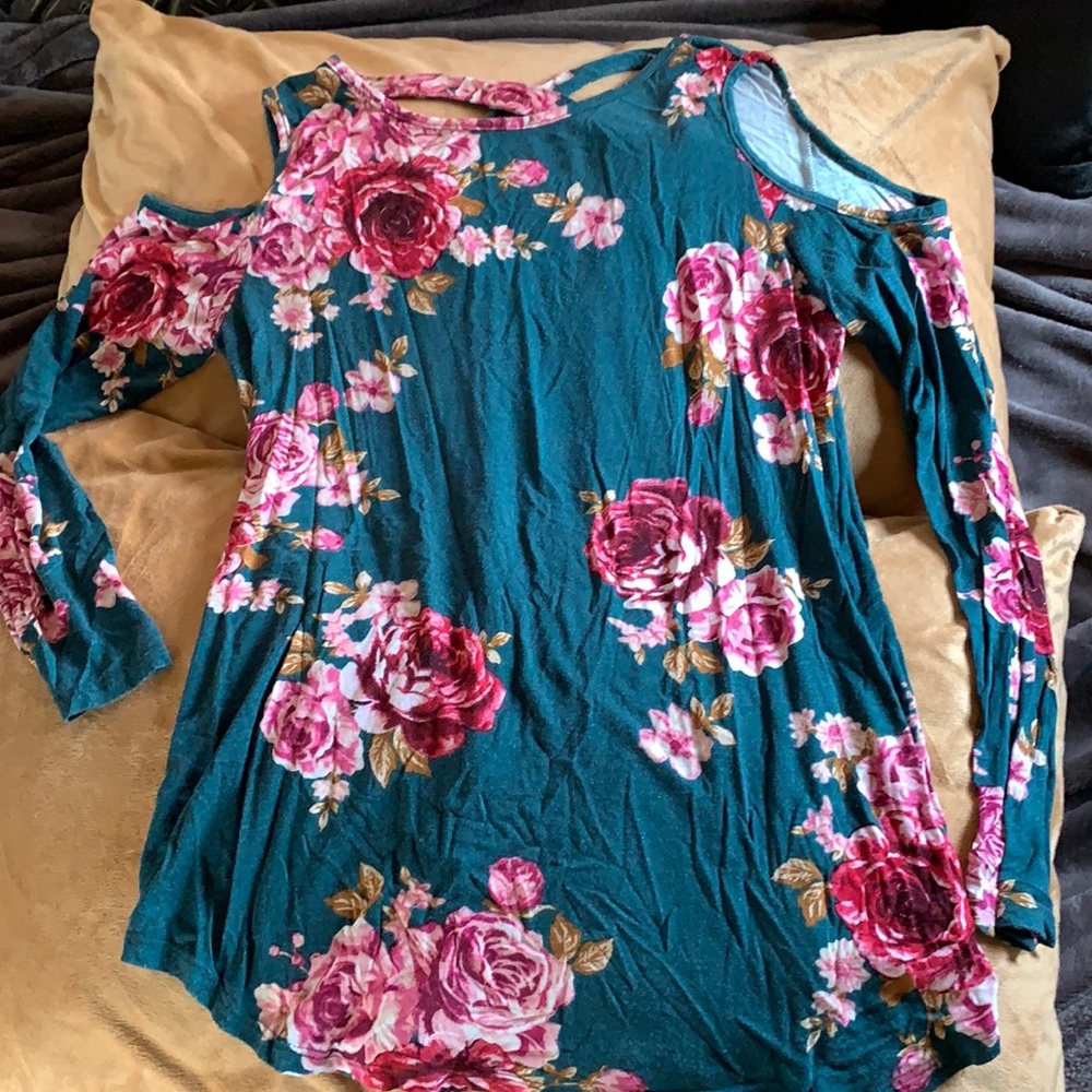 Pink Blush floral tunic top